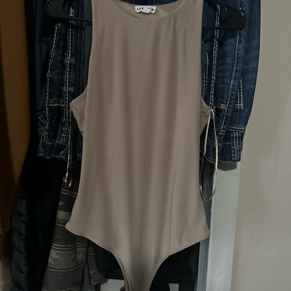 Lily Star Taupe Sleeveless Bodysuit